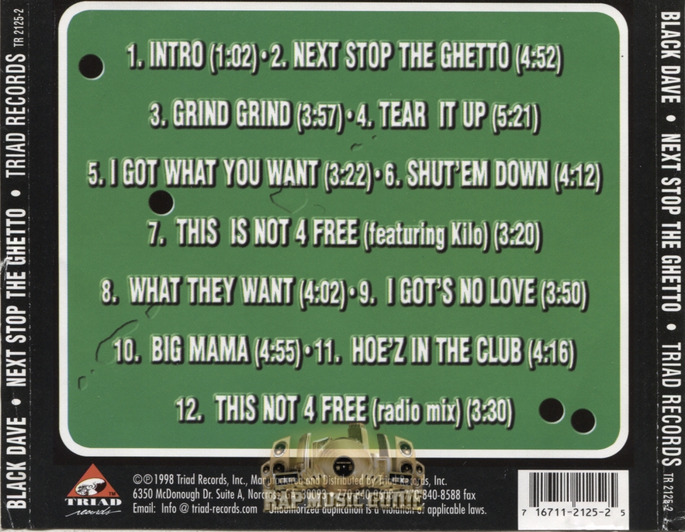 Black Dave - Next Stop The Ghetto: CD | Rap Music Guide